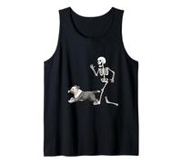 Funny Halloween Old English Sheepdog and Skeleton Débardeur