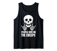 Funny Halloween People Give Me The Creeps Skeleton Skull Débardeur