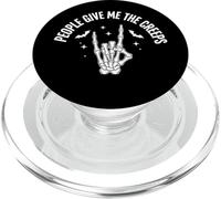 Funny Halloween People Give Me The Creeps Skeleton Skull PopSockets PopGrip pour MagSafe