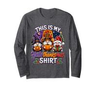 Funny Halloween Thanksgiving Christmas Gnomes Holiday Mashup Manche Longue