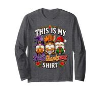 Funny Halloween Thanksgiving Christmas Gnomes Holiday Mashup Manche Longue