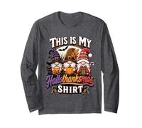 Funny Halloween Thanksgiving Christmas Gnomes Holiday Mashup Manche Longue