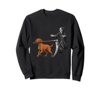 Funny Halloween Vizsla Dog and The Reaper Sweatshirt