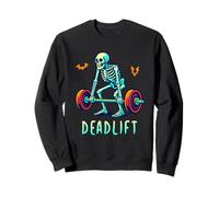 Funny Halloween Workout Deadlift Skeleton Gym Fitness Coach Sweatshirt