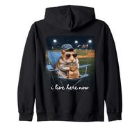 Funny Hamster Baseball Je vis Ici Maintenant Sweat à Capuche