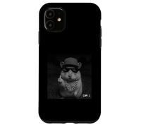 Funny Hamster Flipping Off Middle Finger on Security Camera Coque pour iPhone 11