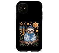 Funny Hanukkah Jewish Sloth Menorah Star Dreidel Coque pour iPhone 11