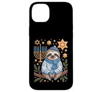 Funny Hanukkah Jewish Sloth Menorah Star Dreidel Coque pour iPhone 14 Plus