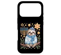 Funny Hanukkah Jewish Sloth Menorah Star Dreidel Coque pour iPhone 17 Pro