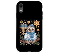 Funny Hanukkah Jewish Sloth Menorah Star Dreidel Coque pour iPhone XR