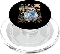 Funny Hanukkah Jewish Sloth Menorah Star Dreidel PopSockets PopGrip pour MagSafe