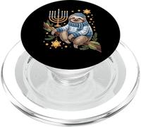 Funny Hanukkah Jewish Sloth Menorah Star Dreidel PopSockets PopGrip pour MagSafe