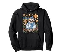 Funny Hanukkah Jewish Sloth Menorah Star Dreidel Sweat à Capuche