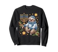 Funny Hanukkah Jewish Sloth Menorah Star Dreidel Sweatshirt