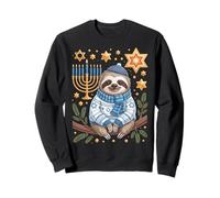 Funny Hanukkah Jewish Sloth Menorah Star Dreidel Sweatshirt