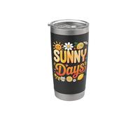Funny Happy Sunny Summer Days Spring Groovy Women Floral Gobelet isotherme en acier inoxydable double paroi