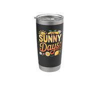 Funny Happy Sunny Summer Days Spring Groovy Women Floral Gobelet isotherme en acier inoxydable double paroi
