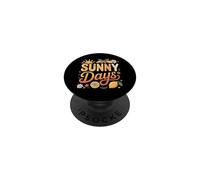 Funny Happy Sunny Summer Days Spring Groovy Women Floral PopSockets PopGrip Adhésif