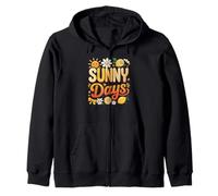 Funny Happy Sunny Summer Days Spring Groovy Women Floral Sweat à Capuche