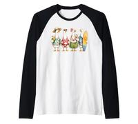 Funny Hawaiian Goose Vacation Surf Luau Beach Crew Party Manche Raglan