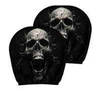 Funny Headrest Covers For Cars | 2 Piece Halloween Skull Stretchy Universal