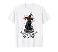 Funny Here for The Boos and Meows Chat Noir Halloween T-Shirt