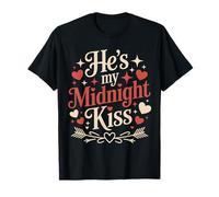Funny He's My Midnight Kiss Happy New Year Matching Couples T-Shirt