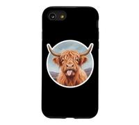 Funny Highland Vache Langue Out Art Réaliste Graphic Farmer Coque pour iPhone SE (2020) / 7/8