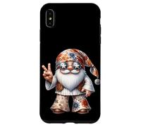 Funny Hippie GNOME Men 70s with Groovy Dress Peace Hand Coque pour iPhone XS Max