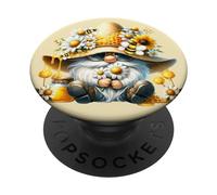 Funny Hippie GNOME with Honey Bees for Spring and Bee Keeper PopSockets PopGrip Adhésif