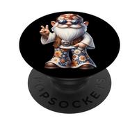 Funny Hippie Santa in Groovy Dress Funny Peace Sign GNOME PopSockets PopGrip Adhésif