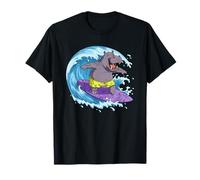 Funny Hippo Surfe sur Une Vague océanique 1 - Fan Fun T-Shirt