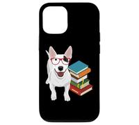 Funny Hipster Read Books Glasses Bull Terrier Lover Coque pour iPhone 12/12 Pro