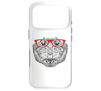 Funny Hipster Red Glasses Art Alligator Crocodile Lover Coque pour iPhone 17 Pro