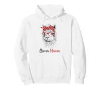 Funny Hipster Red Glasses Llama Mama Llama Mom Lover Sweat à Capuche