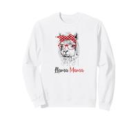 Funny Hipster Red Glasses Llama Mama Llama Mom Lover Sweatshirt