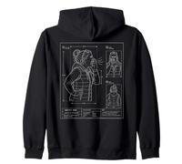 Funny Hockey Mom Loud Proud Hockey Mom Blueprint Sweat à Capuche
