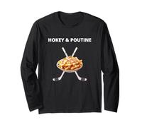 Funny Hokey and Poutine Canada Ice Hommes Femmes Manche Longue