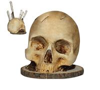 Funny Holder, Skull Block | Multiple Slots Couteau Holder Holder Organisateur - Blocs de Pêche de Support de Blocs décoratifs pour Différentes Tailles Niveaux Moderne Bloc pour Fourchettes Cuillères