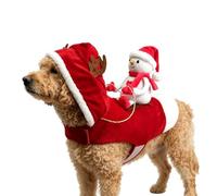 Funny Holiday Pet Clothes - Snowman Riding Christmas Dog Costume | Hilarious Snowman-riding Design Featuring Festive Reindeer Antlers Turns Your Dog Into The Star Of Any Holiday Party