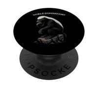 Funny Honey Badger Ratel The Thinker World Domination ? PopSockets PopGrip Adhésif
