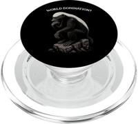 Funny Honey Badger Ratel The Thinker World Domination ? PopSockets PopGrip pour MagSafe