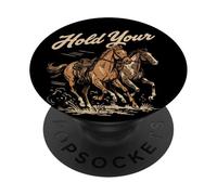 Funny Horse Vintage Western Retro Cowboy Humor Saying PopSockets PopGrip Adhésif