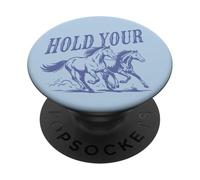 Funny Horse Vintage Western Summer Retro Cowgirl Aesthetic PopSockets PopGrip Adhésif