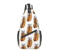 Funny Hot Dog Lover Pattern Sling Bag Randonnée Daypack Crossbody épaule Sac à Dos Voyage Poitrine Pack pour Hommes Femmes
