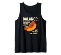Funny Hotdog Balance Citation National Saucisse Humour 4 juillet Débardeur