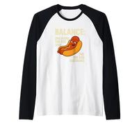 Funny Hotdog Balance Citation National Saucisse Humour 4 juillet Manche Raglan