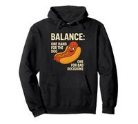 Funny Hotdog Balance Citation National Saucisse Humour 4 juillet Sweat à Capuche