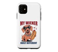 Funny Hotdog Teckel My Wiener Built Different Hot Dog Coque pour iPhone 11