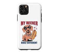 Funny Hotdog Teckel My Wiener Built Different Hot Dog Coque pour iPhone 11 Pro